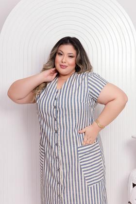 Imagem de Vestido Midi Feminino Slim e Plus
