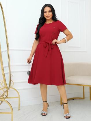 Imagem de Vestido Midi Godê Festa Social Elegante Moda Evangélica