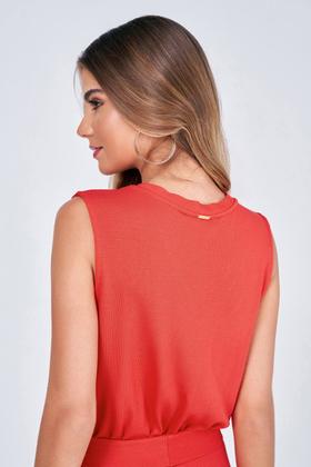 Imagem de Vestido Midi Lado Avesso Long Decote V Laranja