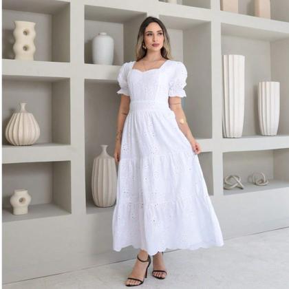 algodão modelo vestido lese