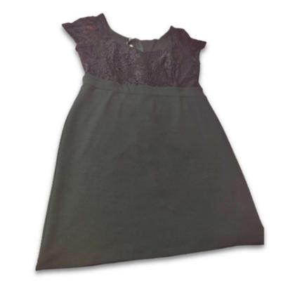 Imagem de Vestido Midi Malha Crepe c/Renda Manga Curta Plus Size