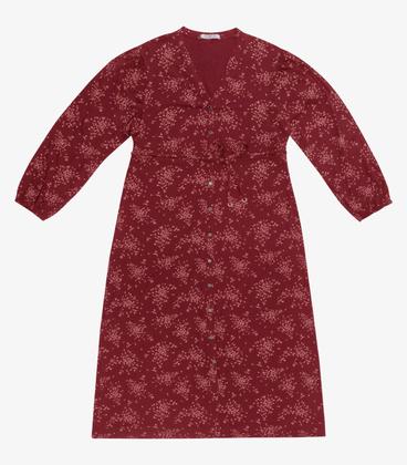 Imagem de Vestido Midi Manga Longa Plus Size Secret Glam Vermelho
