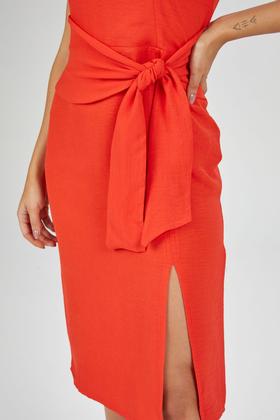 Imagem de Vestido Midi PKS Com Amarração Laranja