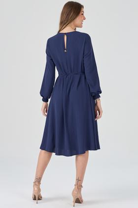 Imagem de Vestido Midi PKS Com Cinto Azul Marinho