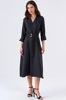 Imagem de Vestido Midi PKS Com Cinto Preto