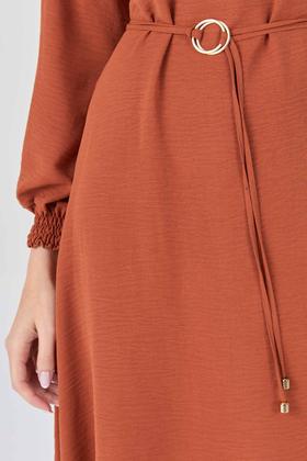 Imagem de Vestido Midi PKS Com Cinto Terracota