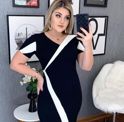 Imagem de Vestido MIDI Plus Size Dilma Moda Evangélica Feminina