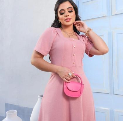 Imagem de Vestido Midi Plus Size Elisângela Moda Evangélica Feminina