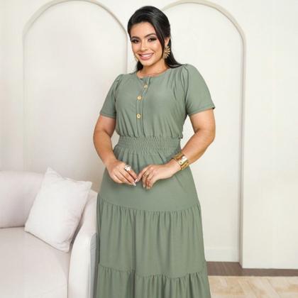 Imagem de Vestido Midi Plus Size Noemi Moda Evangélica Feminina