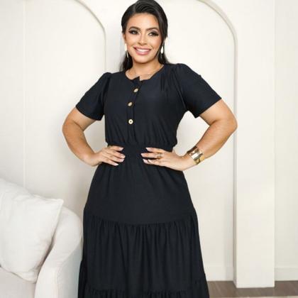 Imagem de Vestido Midi Plus Size Noemi Moda Evangélica Feminina