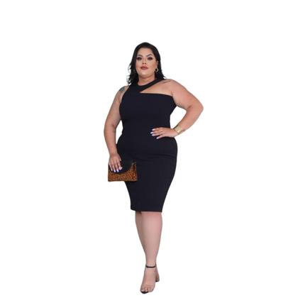 Imagem de Vestido Mídi Plus Size Regata Um Ombro