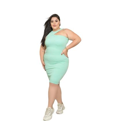 Imagem de Vestido Mídi Plus Size Regata Um Ombro