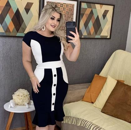 Imagem de Vestido Midi Plus Size Sara Moda Evangélica Feminina