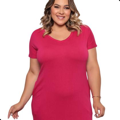 Imagem de Vestido Midi Plus Size Saruel Com Bolsos Básico Fenda