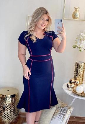 Imagem de Vestido Midi Plus Size Viés Moda Evangélica Feminina