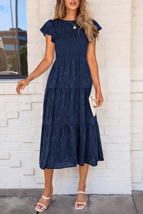 Imagem de Vestido midi PRETTYGARDEN com estampa floral de verão 2025 para mulheres