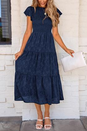 Imagem de Vestido midi PRETTYGARDEN com estampa floral de verão 2025 para mulheres