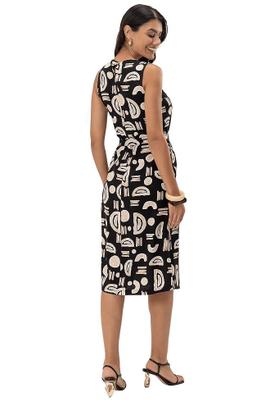 Imagem de Vestido Midi 'Renovação' Sem Manga Estampado de Viscose - Cor do Céu
