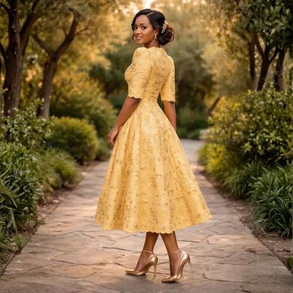 Imagem de Vestido Midi Richelieu 3 Marias Bordado Elegante Festa MARRI MARRI
