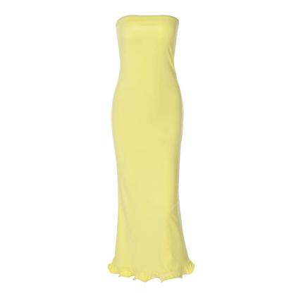 Imagem de Vestido Midi Sem Mangas Com Ruffles E Patchwork Para Mulheres, Roupa Sexy Para Festas E Clubes,