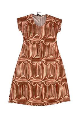 Imagem de Vestido Midi Simplicidade Japonesa Estampado Cor do Céu - Elegante e Confortável