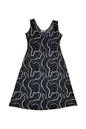 Imagem de Vestido Midi Simplicidade Sem Manga Estampado Cor Do Céu