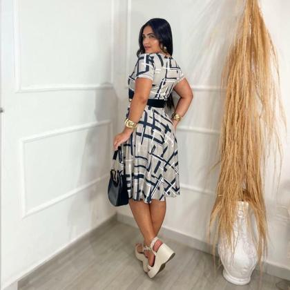 Imagem de Vestido Midi Torcido Estampado Moda Evangélica Feminina