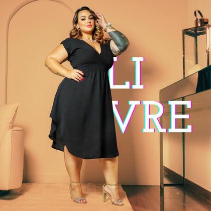 Imagem de Vestido Midi Transpassado Plus Size Confortável Curve Elegante Casual