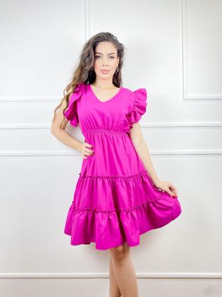 Imagem de Vestido midi três marias cavado babado gola v moda casual feminina