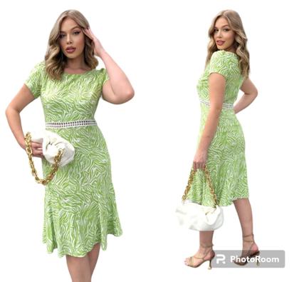 Imagem de Vestido Midi Viscolinho C/ Renda Guipir
