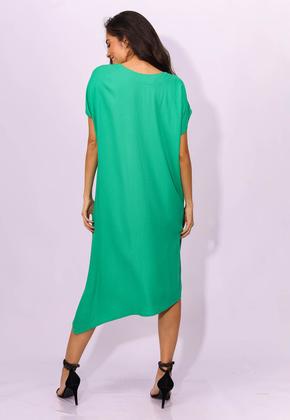 Imagem de Vestido Midi Viscose Assimétrico Verde Light - G - Veste do 44 ao 46