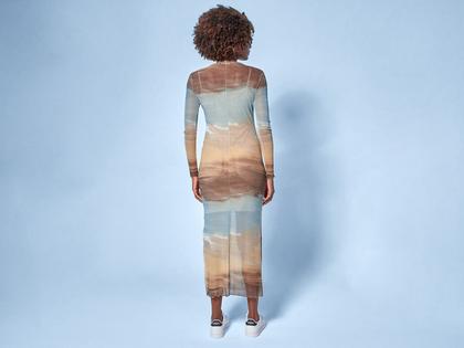 Imagem de Vestido Midi Vista Magalu x Robinho Santana Tule Estampado