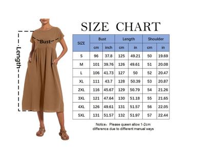 Imagem de Vestido midi Zhyaj, túnica solta, praia de verão com bolsos de algodão