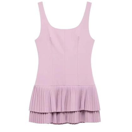 Imagem de Vestido Mini Plissado Sem Mangas Feminino off White Rosa Para Festa De Verão 2025