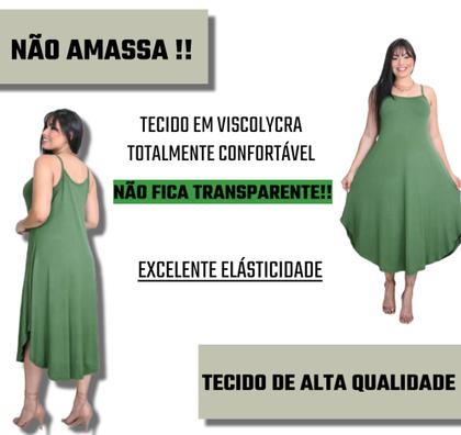 Imagem de Vestido Moda Jovem Evangélico Midi Elegante Assimétrico
