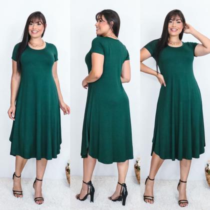 Imagem de Vestido Moda Jovem Evangélico Midi Elegante Assimétrico