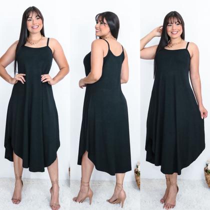 Imagem de Vestido Moda Jovem Evangélico Midi Elegante Assimétrico
