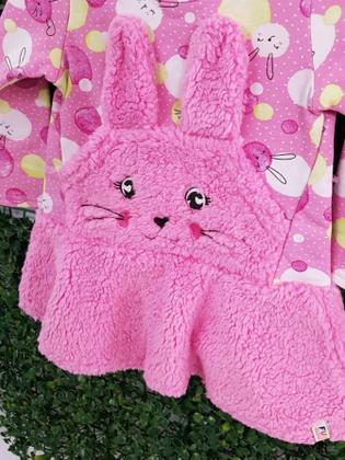 Imagem de Vestido Moletom Flanelado Estampado Bebê