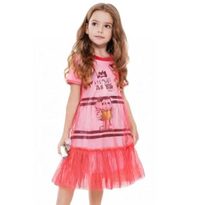 Imagem de Vestido Mon Sucré Mônica Com Sopreposição Em Tule Vermelho