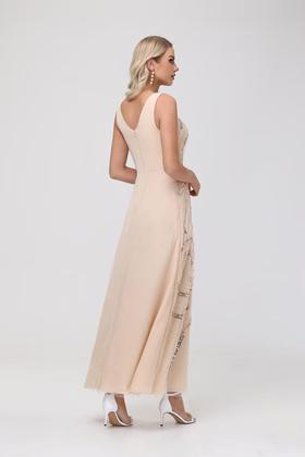 Imagem de Vestido Mother of the Bride, Clothfun, comprimento do chão, chiffon, roxo empoeirado