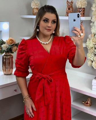 Imagem de Vestido Mullet Com Calda Longa Moda Cristã Plus Size Eg