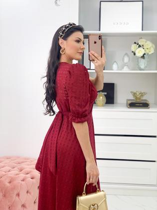 Imagem de Vestido Mullet Evangélico Moda Feminina Longo Bordô