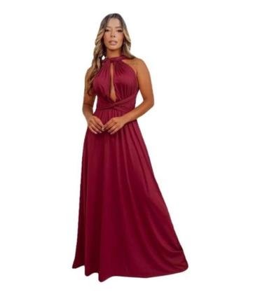 Imagem de Vestido Multiformas Festa Longo Feminino Malha Fria Tam. M