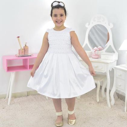 Imagem de Vestido para batizado branco para bebê menina