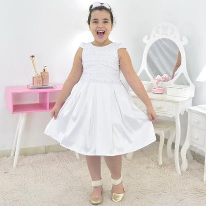 Imagem de Vestido para batizado branco para bebê menina