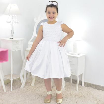 Imagem de Vestido para batizado branco para bebê menina