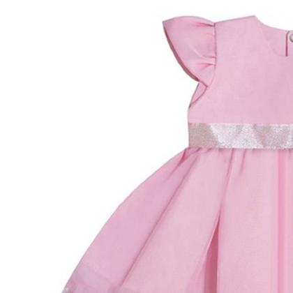 Imagem de Vestido Para Bebê Menina Rosa Floral 100% Algodão