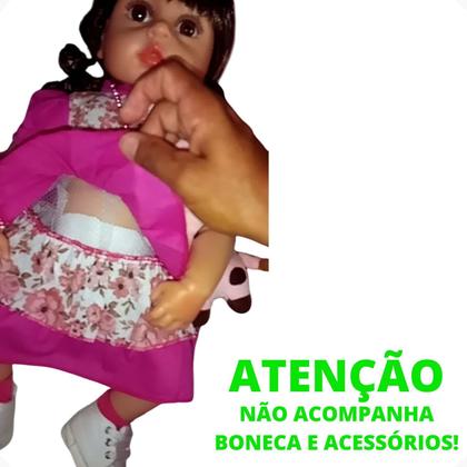 Imagem de Vestido Para Boneca Reborn Rosa Pink Roupinha Bebê Boneca Baby Kiss E Outras