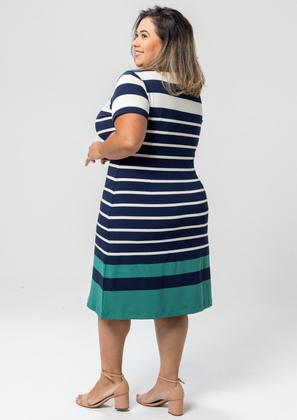 Imagem de Vestido Pau a Pique Listrado Azul Marinho