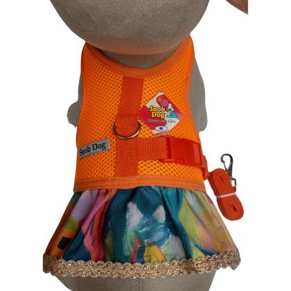 Imagem de Vestido Peitoral Cachorro Snob Dog Saia Laranja Fêmea